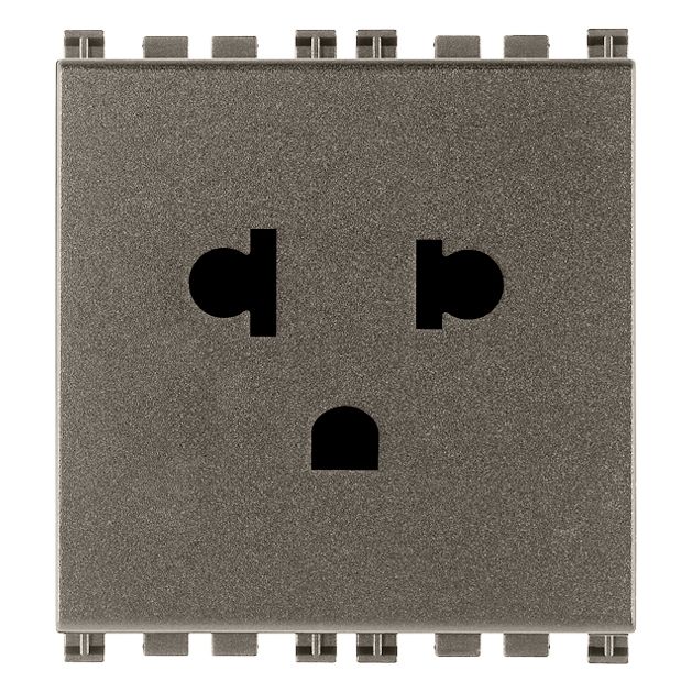 Vimar ARKÉ 2P+E USA+EU SICURY Socket Outlet, 2 Modules, 16A 250V, Flush-Mounted, Screw Terminal, IP20 — Quality Boat Parts