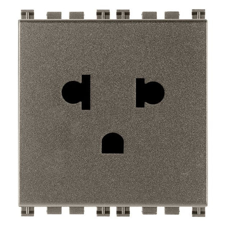 Vimar ARKÉ 2P+E USA+EU SICURY Socket Outlet, 2 Modules, 16A 250V, Flush-Mounted, Screw Terminal, IP20 — Quality Boat Parts