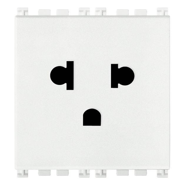 Vimar ARKÉ 2P+E USA+EU SICURY Socket Outlet, 2 Modules, 16A 250V, Flush-Mounted, Screw Terminal, IP20 — Quality Boat Parts