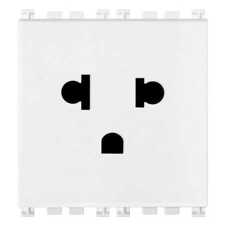 Vimar ARKÉ 2P+E USA+EU SICURY Socket Outlet, 2 Modules, 16A 250V, Flush-Mounted, Screw Terminal, IP20 — Quality Boat Parts