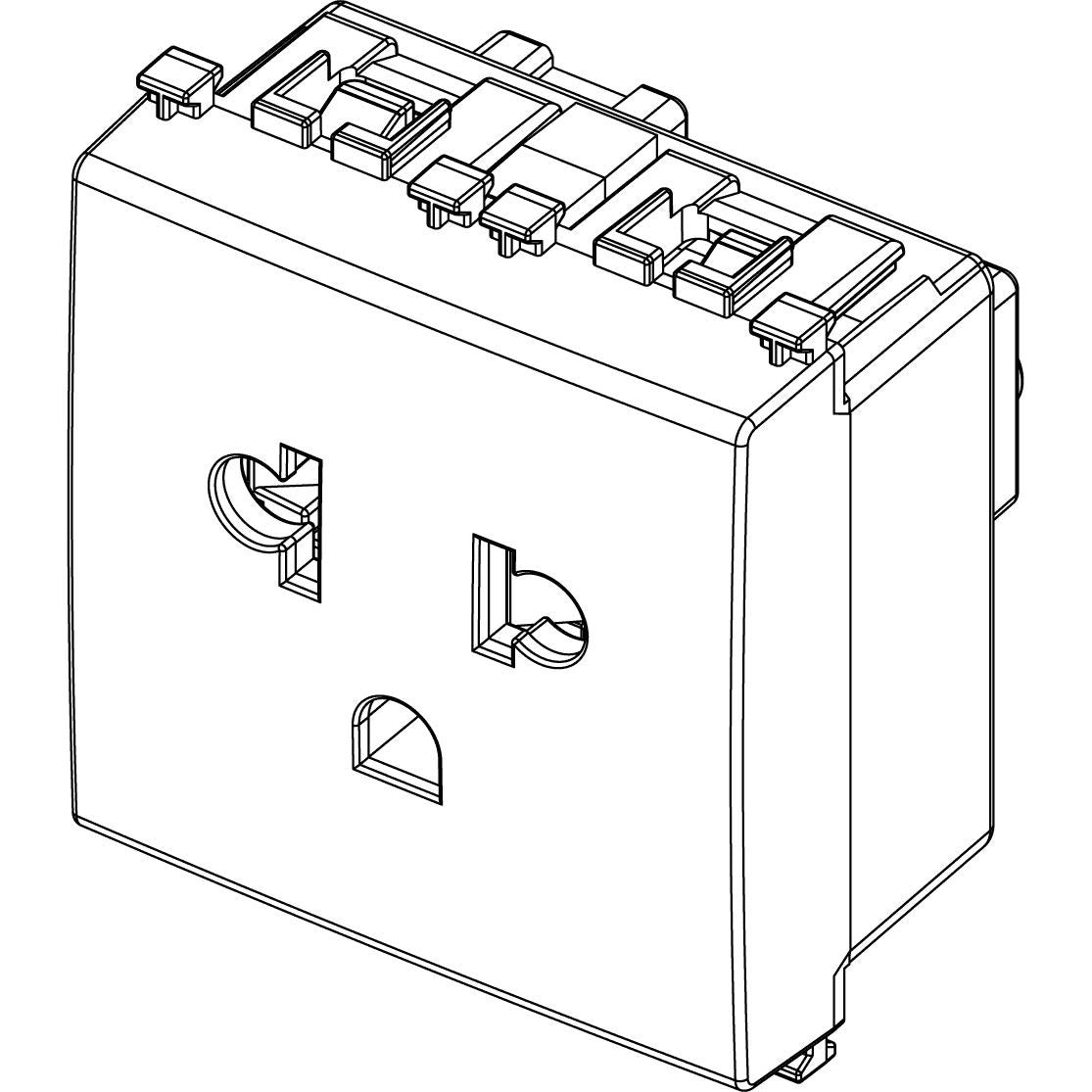 Vimar ARKÉ 2P+E USA+EU SICURY Socket Outlet, 2 Modules, 16A 250V, Flush-Mounted, Screw Terminal, IP20 — Quality Boat Parts