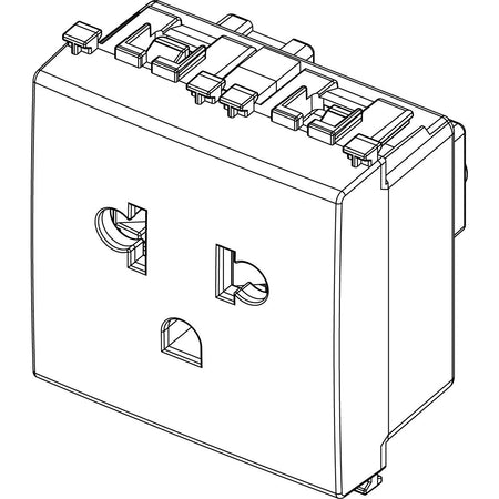 Vimar ARKÉ 2P+E USA+EU SICURY Socket Outlet, 2 Modules, 16A 250V, Flush-Mounted, Screw Terminal, IP20 — Quality Boat Parts