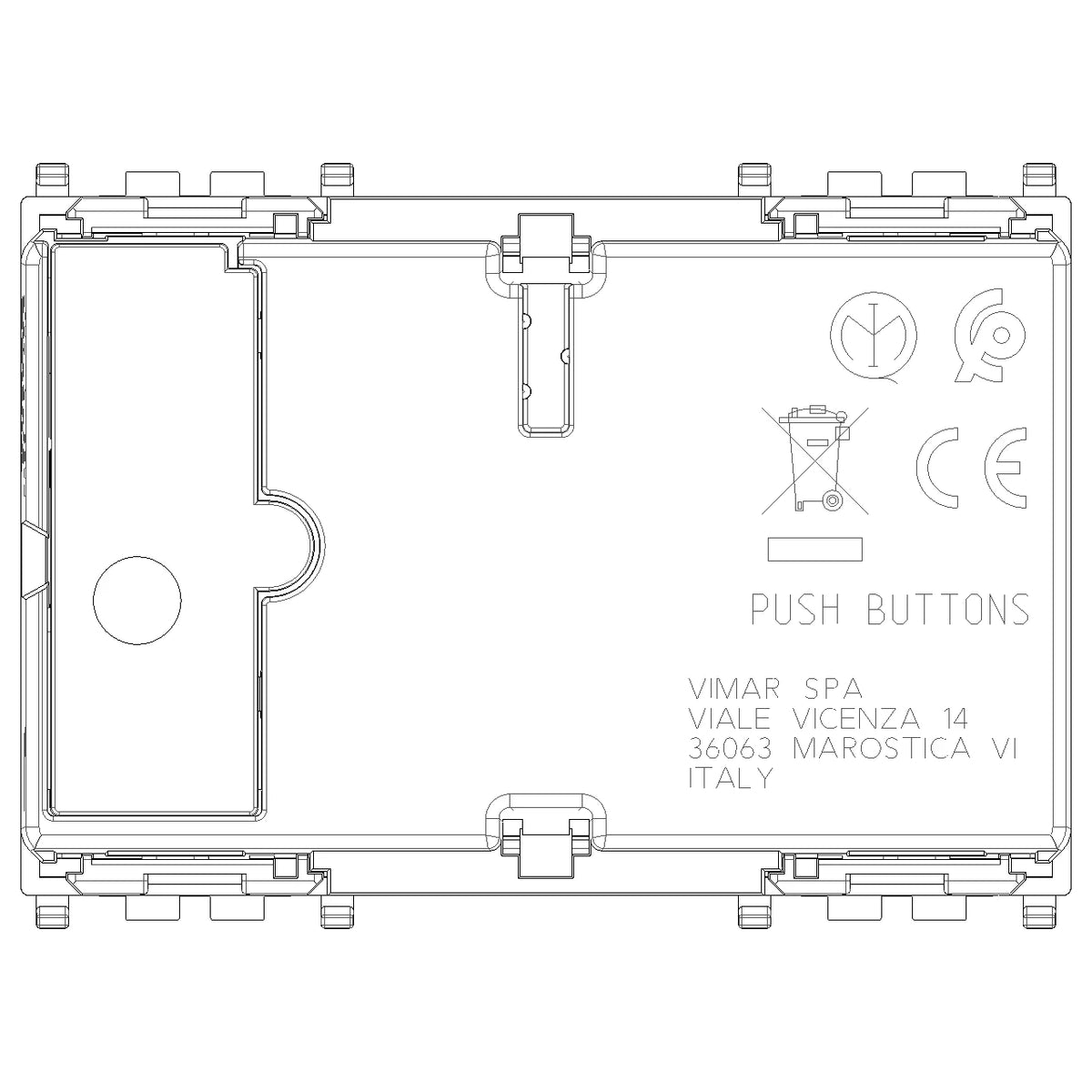 Vimar By-me Plus 6-Button Home Automation Control, 3-Module, RGB LED — Quality Boat Parts