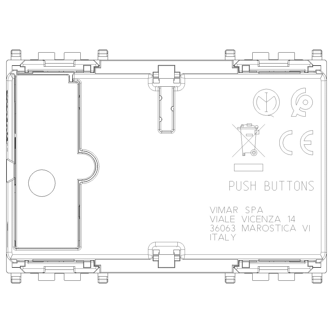 Vimar By-me Plus 6-Button Home Automation Control, 3-Module, RGB LED — Quality Boat Parts