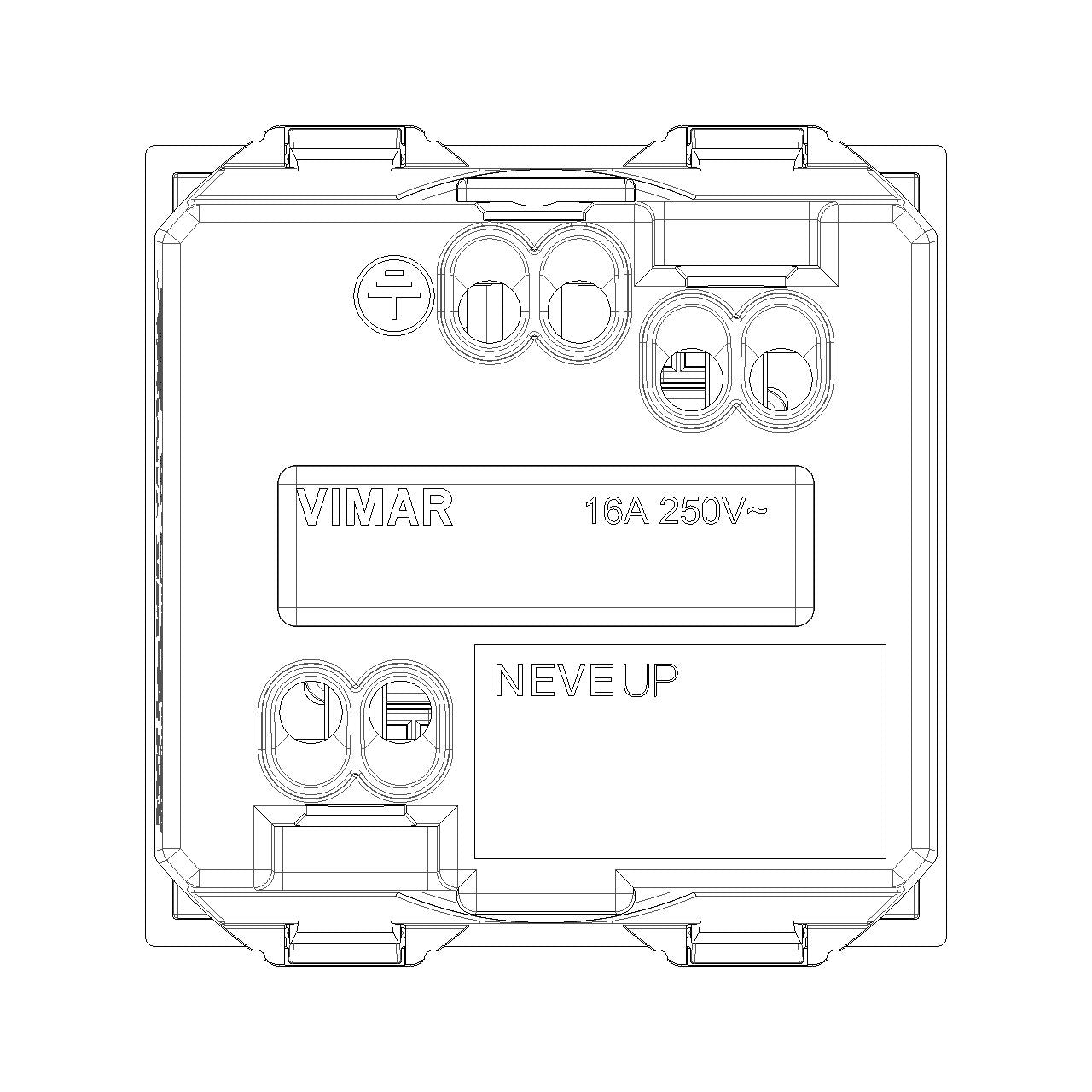 Vimar Neve Up 2P+E 16A P30 SICURY Socket Outlet, 250V, 2 Modules, Flush Mount — Quality Boat Parts