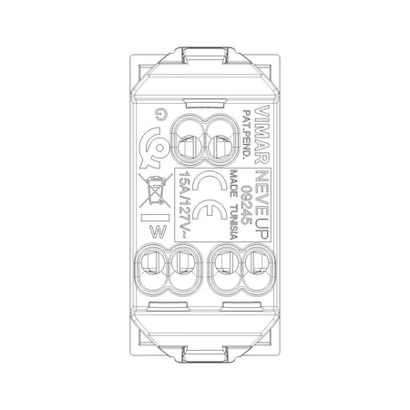 Vimar Neve Up 2P+E 15A USA+SASO Socket Outlet, 127V, Flush Mount — Quality Boat Parts