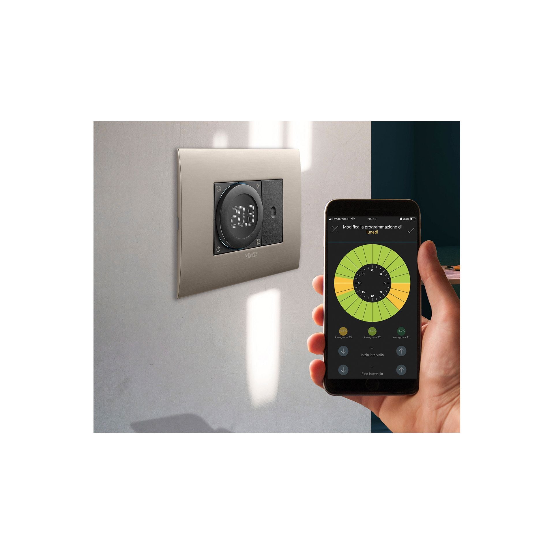 Vimar View Wireless IoT Dial Thermostat, 100-240V, 2-Module, Bluetooth 5.0 — Quality Boat Parts
