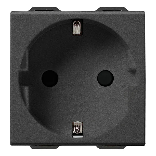 Vimar Neve Up German Standard SICURY Socket Outlet, 2P+E, 16A, 250V, 2 Modules — Quality Boat Parts