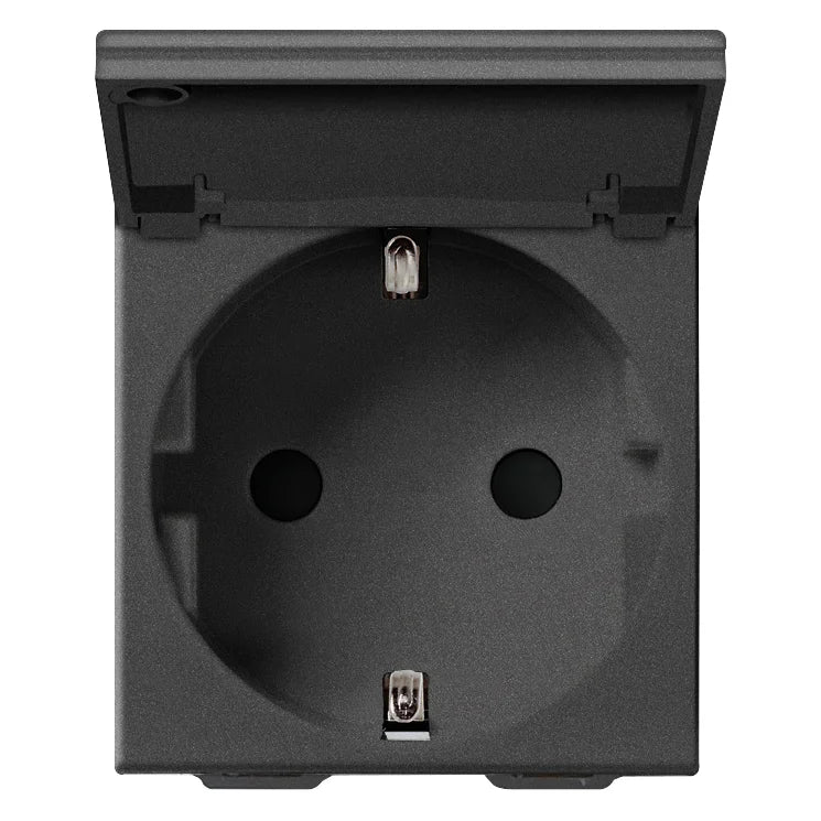 Vimar Neve Up German Standard SICURY Socket Outlet, 2P+E, 16A, 250V, 2 Modules — Quality Boat Parts