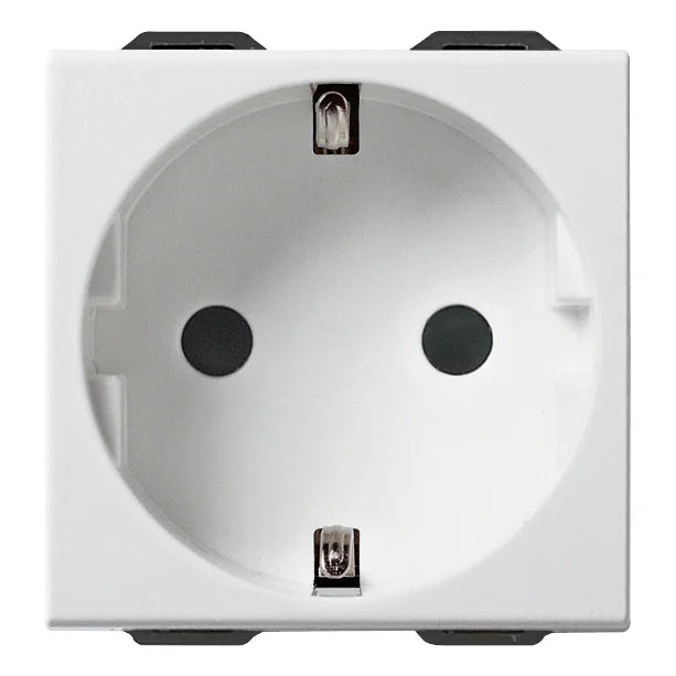 Vimar Neve Up German Standard SICURY Socket Outlet, 2P+E, 16A, 250V, 2 Modules — Quality Boat Parts