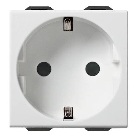 Vimar Neve Up German Standard SICURY Socket Outlet, 2P+E, 16A, 250V, 2 Modules — Quality Boat Parts
