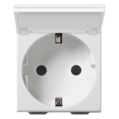 Vimar Neve Up German Standard SICURY Socket Outlet, 2P+E, 16A, 250V, 2 Modules — Quality Boat Parts