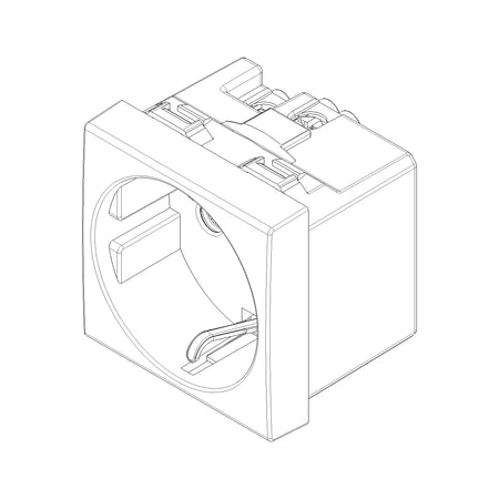 Vimar Neve Up German Standard SICURY Socket Outlet, 2P+E, 16A, 250V, 2 Modules — Quality Boat Parts