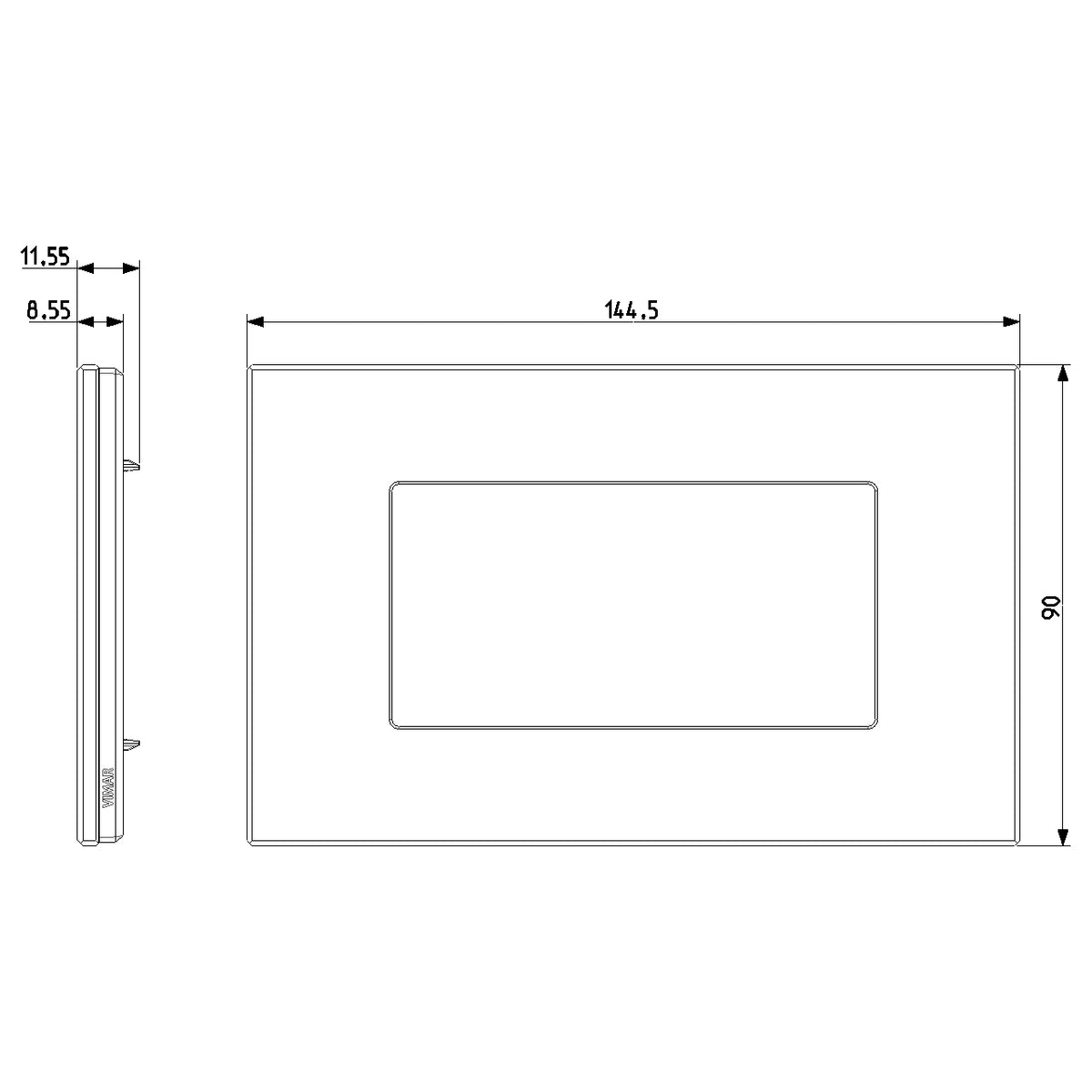 Vimar Eikon EXÉ 4-Module Cover Plate, 144.5 x 90 mm — Quality Boat Parts