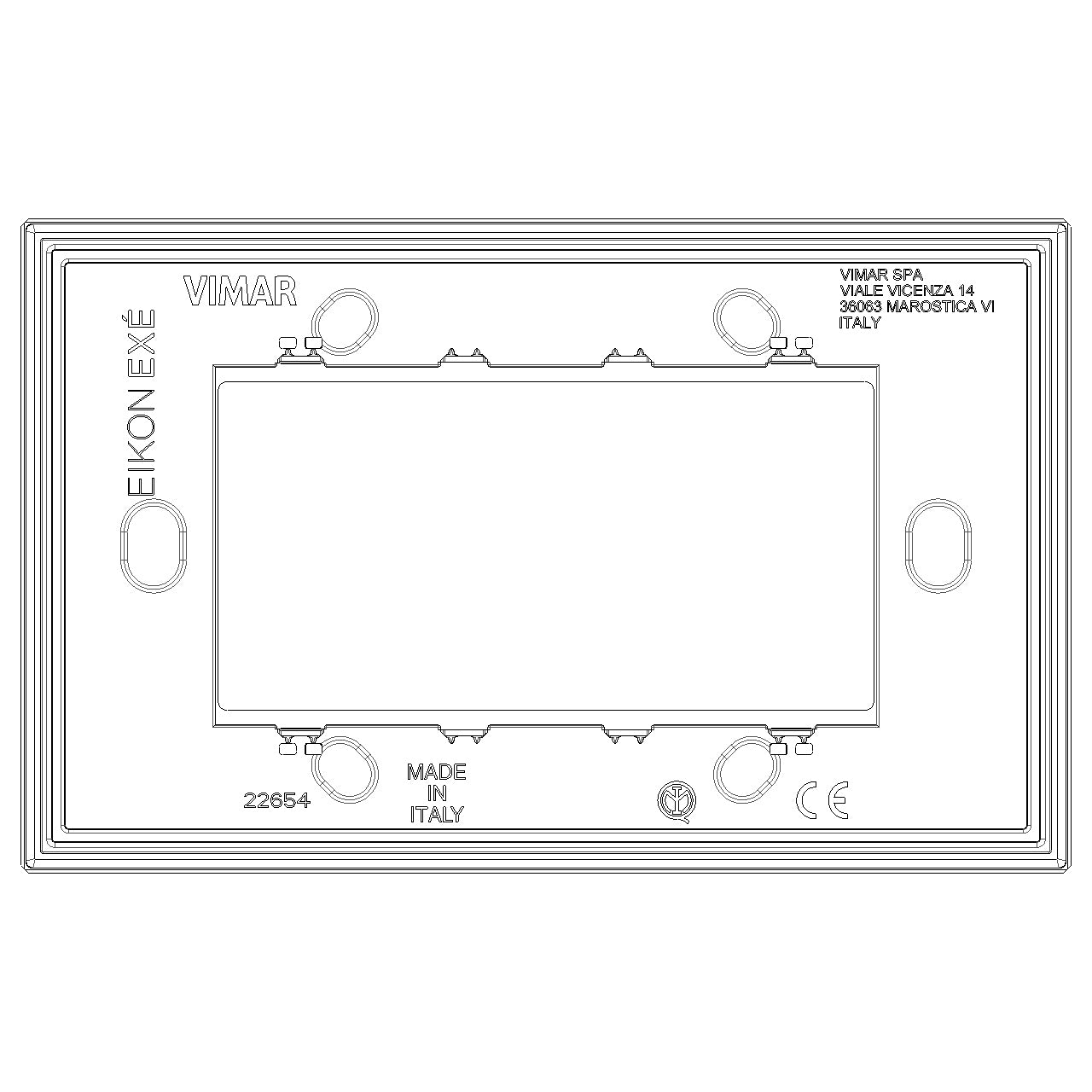 Vimar Eikon EXÉ 4-Module Cover Plate, 144.5 x 90 mm — Quality Boat Parts