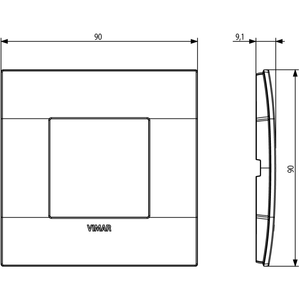 Vimar Arké Classic 2-Module Cover Plate, 90 x 90 mm — Quality Boat Parts
