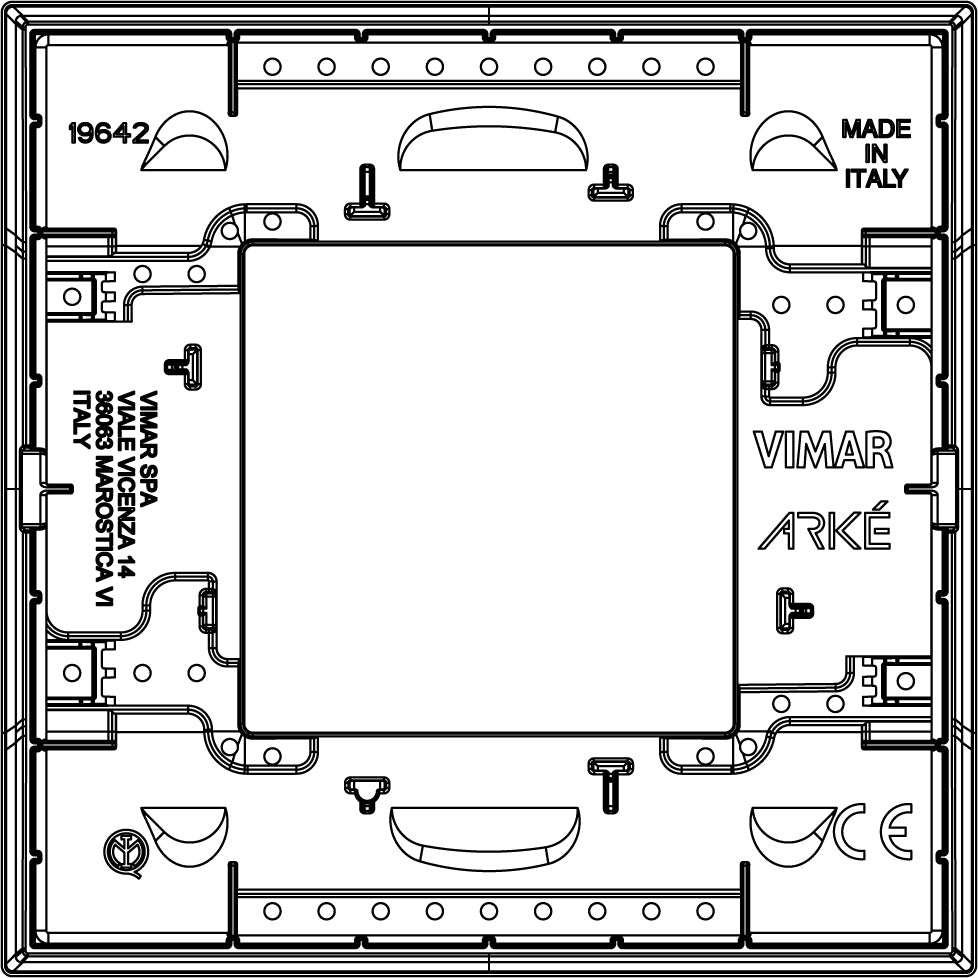 Vimar Arké Classic 2-Module Cover Plate, 90 x 90 mm — Quality Boat Parts