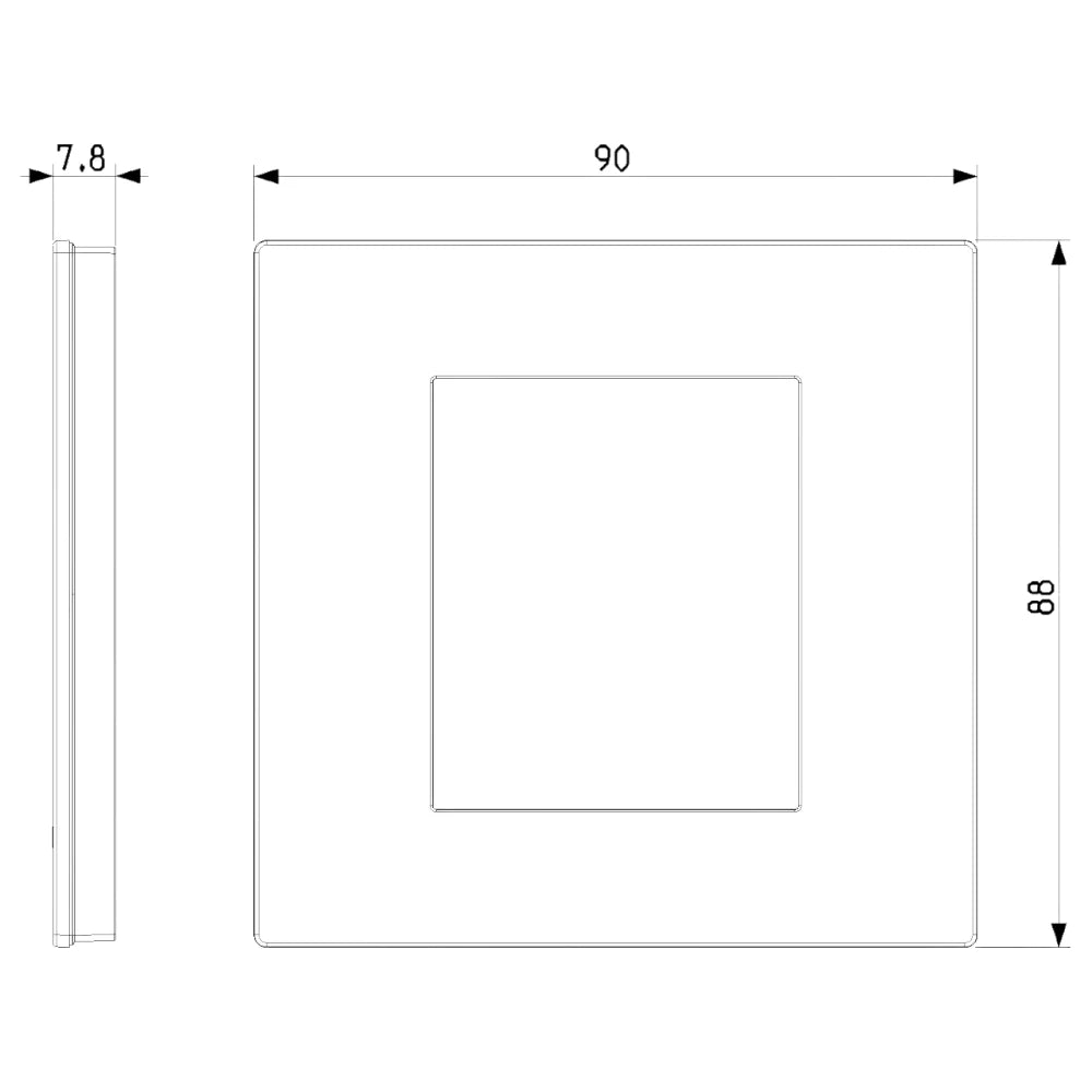 Vimar LINEA 2-Module Cover Plate, 90 x 88 mm, Horizontal/Vertical Mounting — Quality Boat Parts