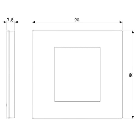 Vimar LINEA 2-Module Cover Plate, 90 x 88 mm, Horizontal/Vertical Mounting — Quality Boat Parts