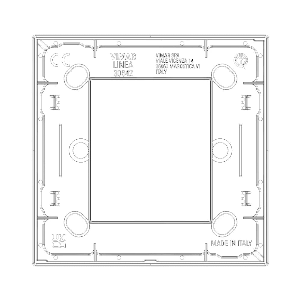 Vimar LINEA 2-Module Cover Plate, 90 x 88 mm, Horizontal/Vertical Mounting — Quality Boat Parts