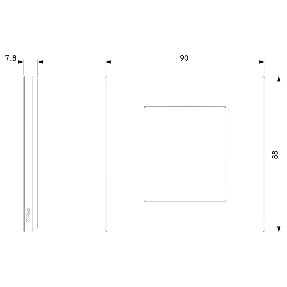 Vimar LINEA 2-Module Cover Plate, 90 x 88 mm, Horizontal/Vertical Mounting — Quality Boat Parts