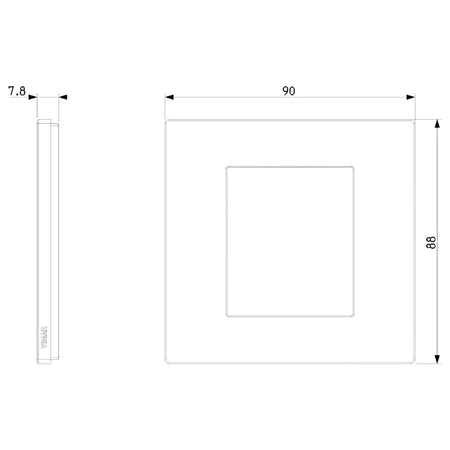 Vimar LINEA 2-Module Cover Plate, 90 x 88 mm, Horizontal/Vertical Mounting — Quality Boat Parts
