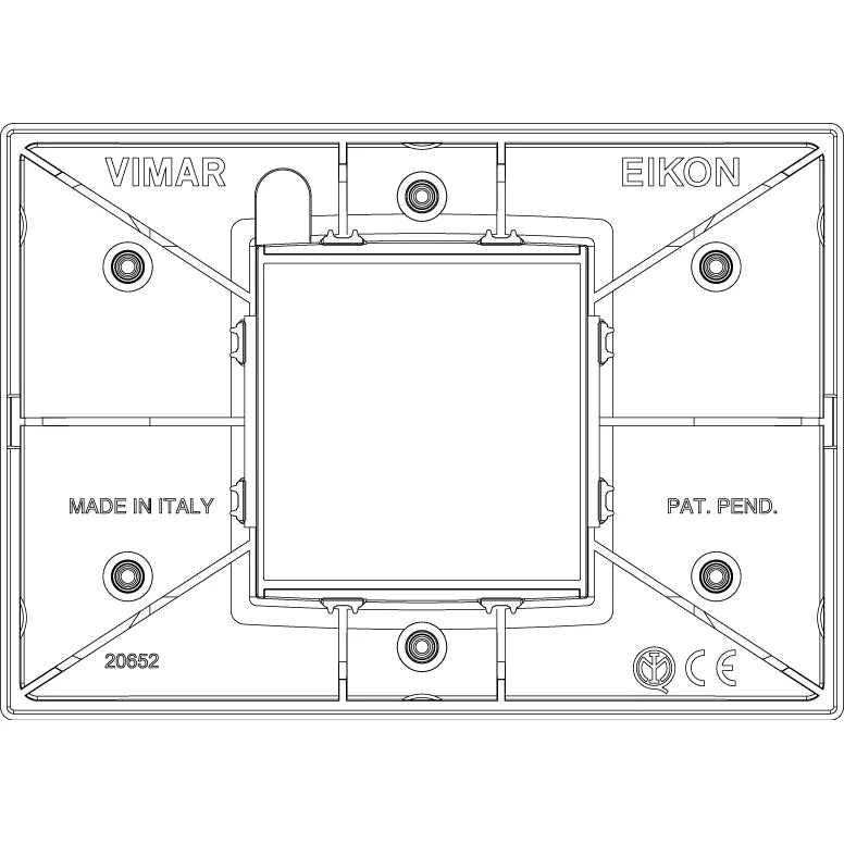 Vimar Eikon Classic Cover Plate, 2-Central-Module, Horizontal/Vertical Mount — Quality Boat Parts