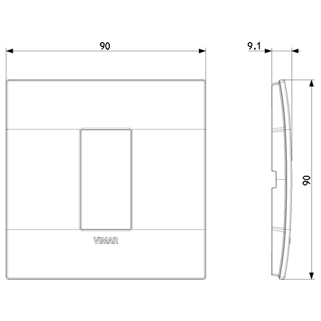 Vimar Arké Classic 1-Module Cover Plate, 90 x 90 mm — Quality Boat Parts