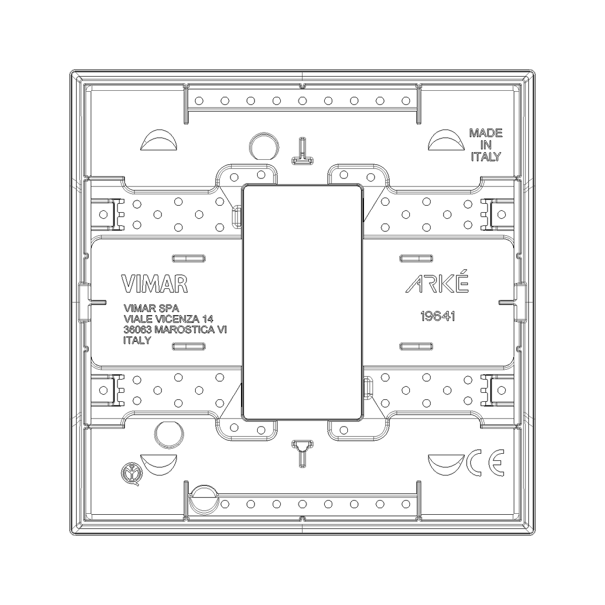 Vimar Arké Classic 1-Module Cover Plate, 90 x 90 mm — Quality Boat Parts