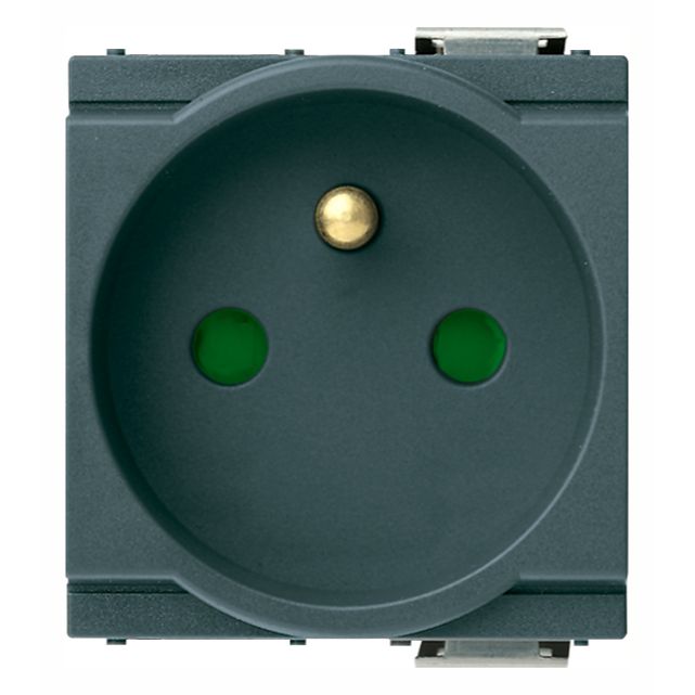 Vimar Idea SICURY French Standard Socket Outlet, 2P+E, 16A 250V, IP20, 2-Module, Flush Mount, Screw Terminal, Enhanced Contact Protection — Quality Boat Parts