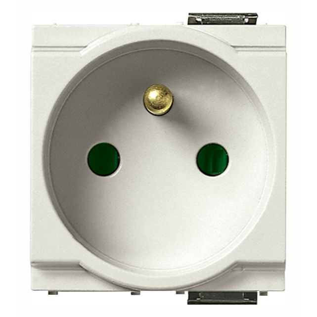 Vimar Idea SICURY French Standard Socket Outlet, 2P+E, 16A 250V, IP20, 2-Module, Flush Mount, Screw Terminal, Enhanced Contact Protection — Quality Boat Parts