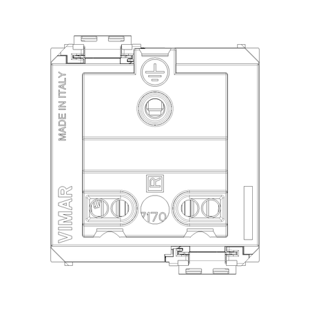 Vimar Idea SICURY French Standard Socket Outlet, 2P+E, 16A 250V, IP20, 2-Module, Flush Mount, Screw Terminal, Enhanced Contact Protection — Quality Boat Parts