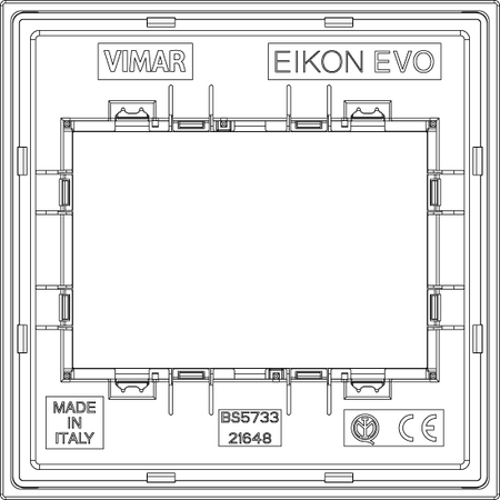 Vimar Eikon EVO British Standard 3-Module Cover Plate — Quality Boat Parts
