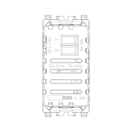 Vimar Eikon 20292 USB Power Supply Unit, 120-240V AC, Flush Mount, 1-Module — Quality Boat Parts