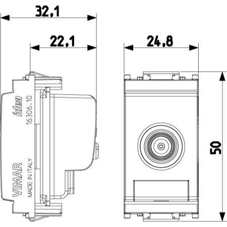 Vimar Idea TV-RD-SAT Socket Outlet, 5-2400 MHz, Male Connector — Quality Boat Parts