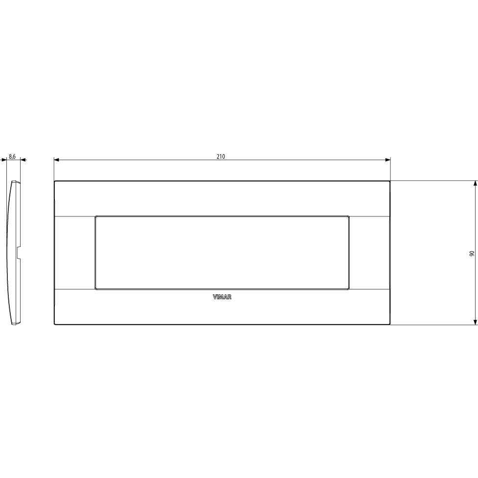 Vimar Arké Classic 7-Module Cover Plate, For 19617 Frame, 210 x 90 mm — Quality Boat Parts