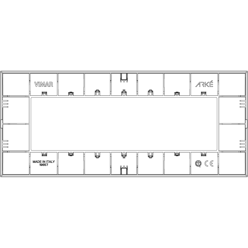 Vimar Arké Classic 7-Module Cover Plate, For 19617 Frame, 210 x 90 mm — Quality Boat Parts
