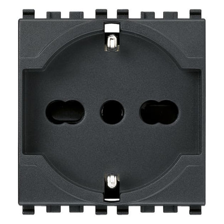 Vimar Eikon SICURY Universal Socket Outlet, 2P+E 16A 250V, Italian P40, 2 Module — Quality Boat Parts