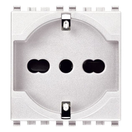 Vimar Eikon SICURY Universal Socket Outlet, 2P+E 16A 250V, Italian P40, 2 Module — Quality Boat Parts