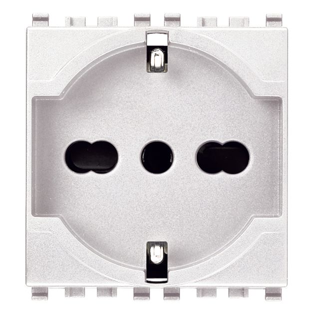Vimar Eikon SICURY Universal Socket Outlet, 2P+E 16A 250V, Italian P40, 2 Module — Quality Boat Parts