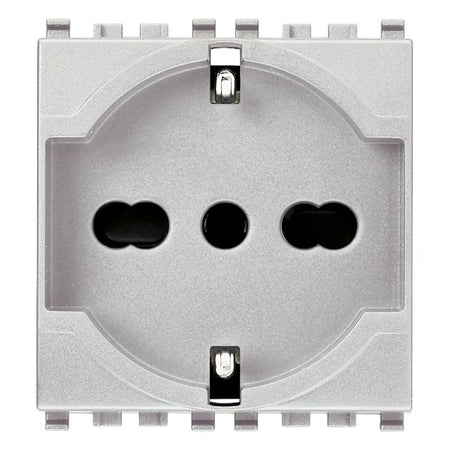 Vimar Eikon SICURY Universal Socket Outlet, 2P+E 16A 250V, Italian P40, 2 Module — Quality Boat Parts