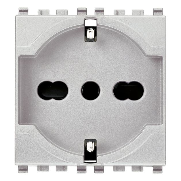 Vimar Eikon SICURY Universal Socket Outlet, 2P+E 16A 250V, Italian P40, 2 Module — Quality Boat Parts