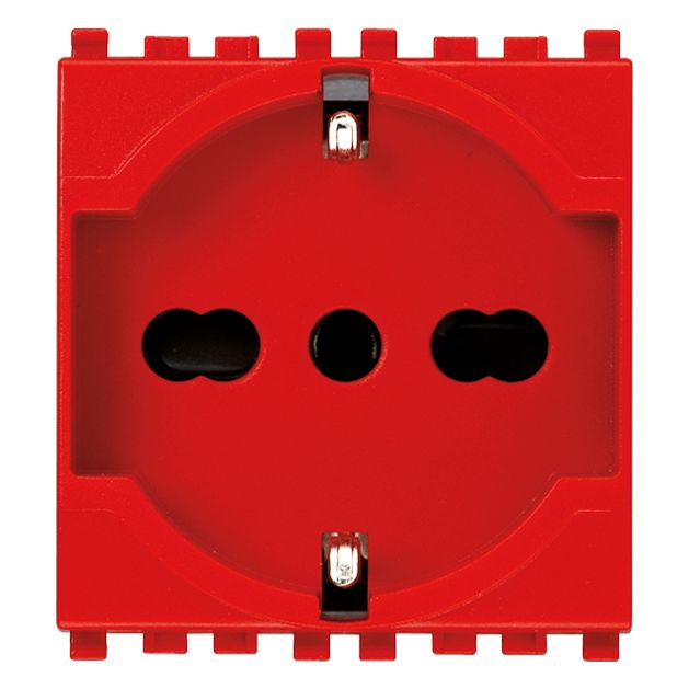 Vimar Eikon SICURY Universal Socket Outlet, 2P+E 16A 250V, Italian P40, 2 Module — Quality Boat Parts