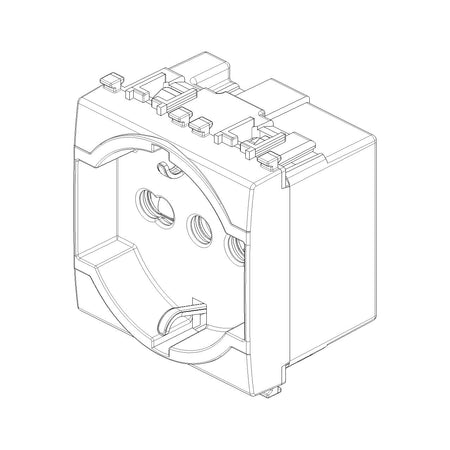 Vimar Eikon SICURY Universal Socket Outlet, 2P+E 16A 250V, Italian P40, 2 Module — Quality Boat Parts