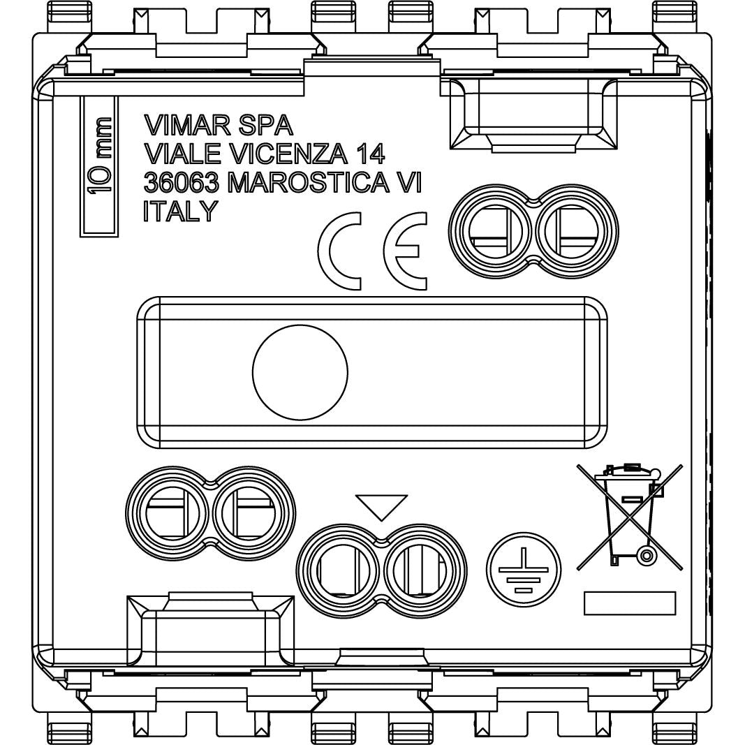 Vimar Eikon SICURY Universal Socket Outlet, 2P+E 16A 250V, Italian P40, 2 Module — Quality Boat Parts