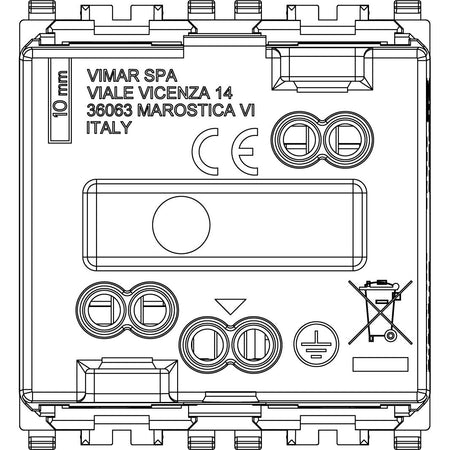 Vimar Eikon SICURY Universal Socket Outlet, 2P+E 16A 250V, Italian P40, 2 Module — Quality Boat Parts