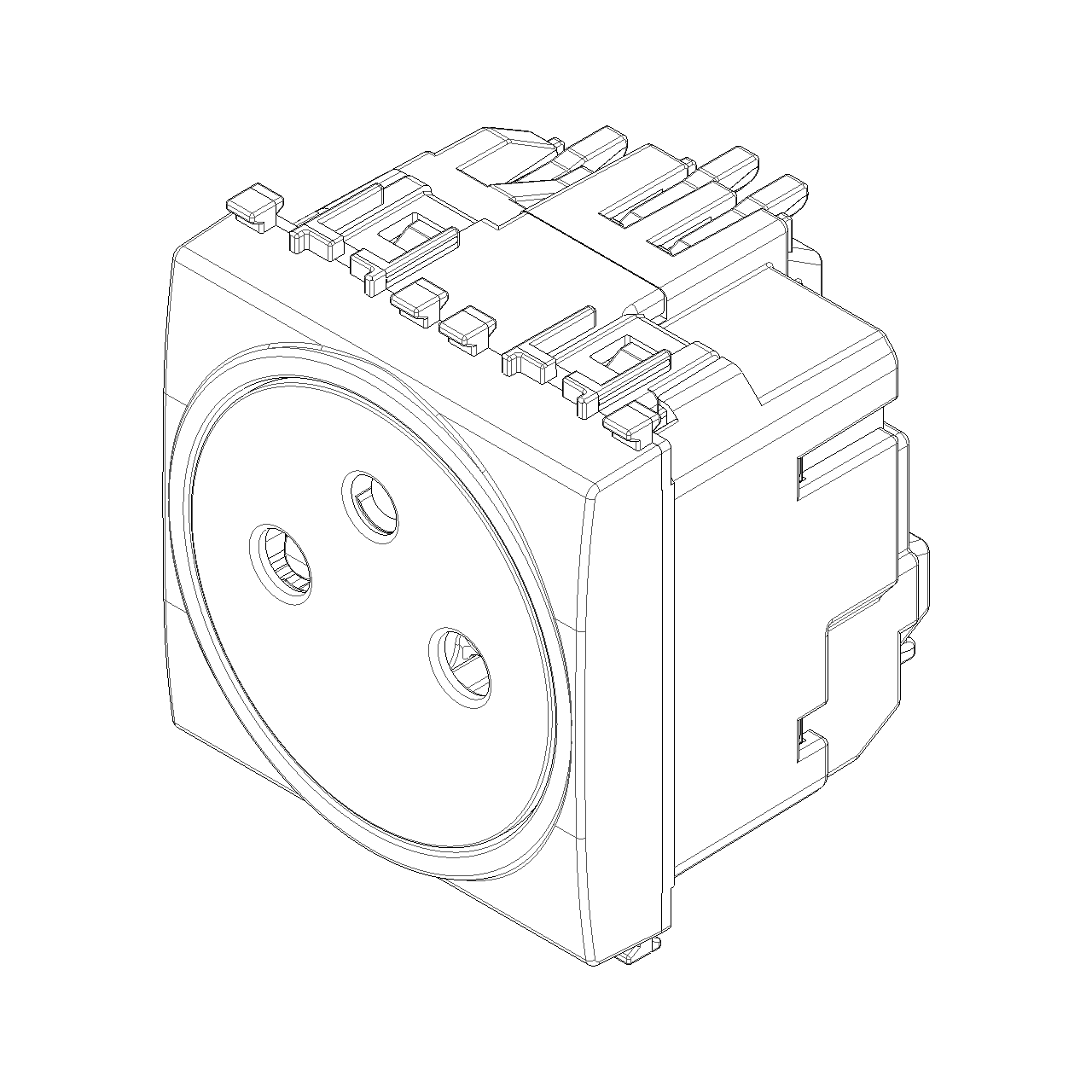 Vimar Eikon SICURY French Standard Socket Outlet, 2P+E 16A 250V, 2-Module — Quality Boat Parts