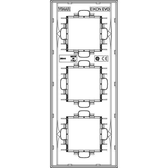 Vimar Eikon EVO 6-Module Cover Plate, 2+2+2 Layout, 71mm Centers — Quality Boat Parts