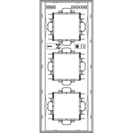 Vimar Eikon EVO 6-Module Cover Plate, 2+2+2 Layout, 71mm Centers — Quality Boat Parts
