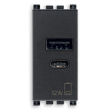 Vimar Arké USB Charging Outlet, 120-240V AC, 1 Module — Quality Boat Parts